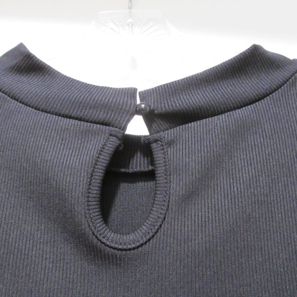 SHEIN Curve Essnce Plus Striped Print Top Lantern Sleeve 2 in 1 top Black Sz 4X - Picture 7 of 14